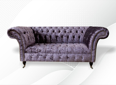 Chesterfield Sofa Couch Zweisitzer Stoff Couchen Sofas 2 er Sitz Polster Samt